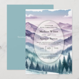 アルパインミストのラベンダー結婚霜 招待状