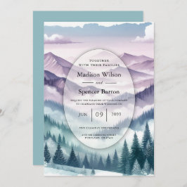 アルパインミストのラベンダー結婚霜 招待状