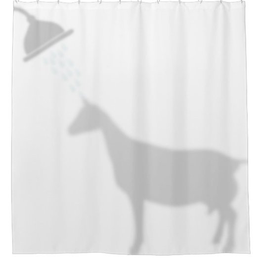 アルパインヤギの影シルエットシャドウバディ シャワーカーテン (正面)