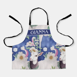 アルパインヤギの水の色のパタカラフルーン エプロン