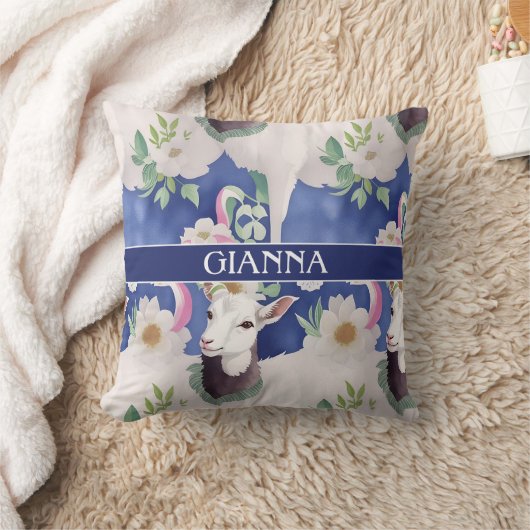 アルパインヤギの水の色のパタカラフルーン クッション (ブランケット)