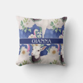 アルパインヤギの水の色のパタカラフルーン クッション (正面)