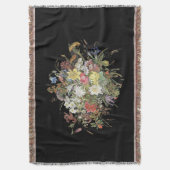 アルパインワイルドフラワーフラワーエデルワイススプレイ スローブランケット (正面縦)