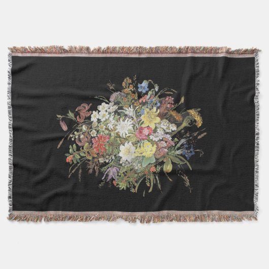 アルパインワイルドフラワーフラワーエデルワイススプレイ スローブランケット (正面)