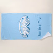 アルパイン反射付きスキーゴーグルパーソナライズされた ビーチタオル (正面)