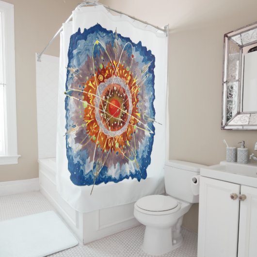 アルパイン建築の有名なアートポスター シャワーカーテン (インサイチュ)