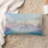 アルパイン渓谷の朝霧 ランバークッション (ブランケット)