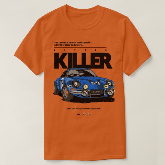 アルパインA110リトルキラー Tシャツ (デザイン正面)