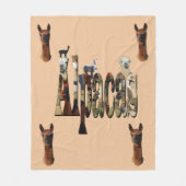 アルパカとアルパカのロゴ フリースブランケット (正面)