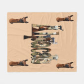 アルパカとアルパカのロゴ フリースブランケット (正面(横))