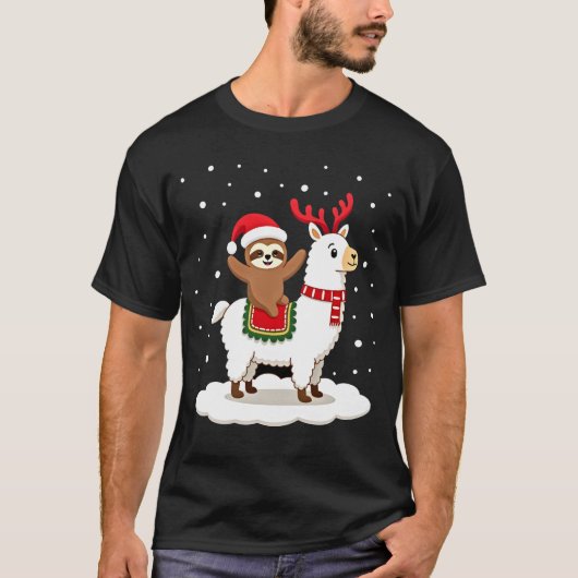 アルパカとスローのクリスマス Tシャツ (正面)