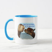 "アルパカによって接吻されて! "マグ マグカップ (左)