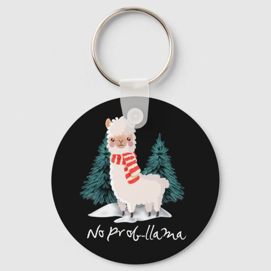 アルパカにプロブラマクリスマス最高のギフトは無い キーホルダー (正面)