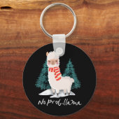 アルパカにプロブラマクリスマス最高のギフトは無い キーホルダー (正面)
