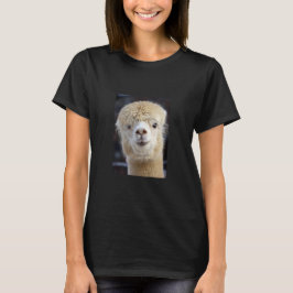 アルパカのかわいいふわふわした顔 Tシャツ