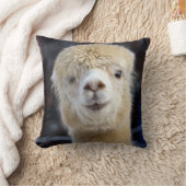 アルパカのかわいい顔 クッション (ブランケット)