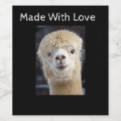 アルパカのかわいい顔 ワインラベル (シングルラベル)