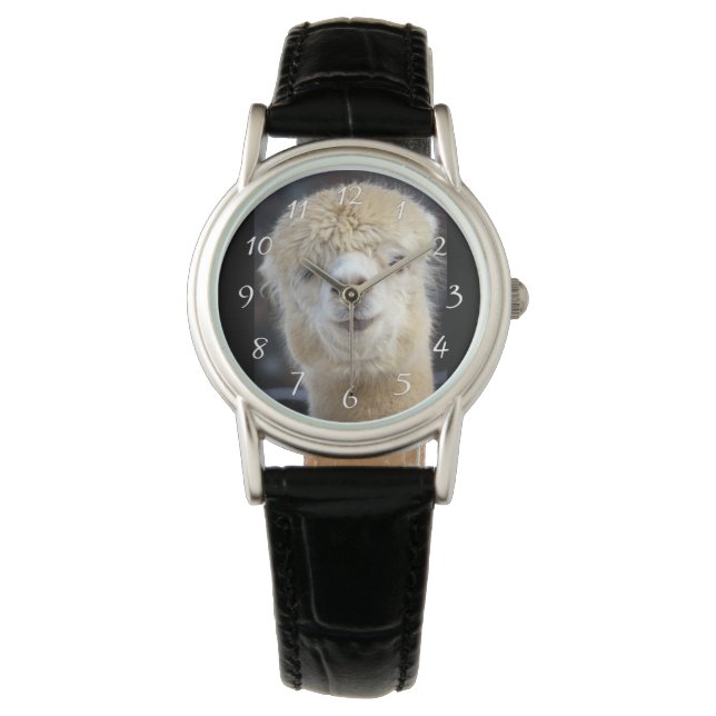 アルパカのかわいい顔 腕時計 (正面)