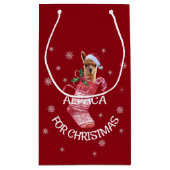 アルパカのクリスマスのギフトバッグ スモールペーパーバッグ (裏面)