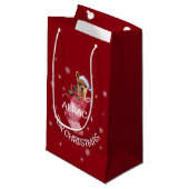 アルパカのクリスマスのギフトバッグ スモールペーパーバッグ (正面アングル)