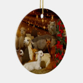 アルパカのクリスマスオーナメント セラミックオーナメント (右)