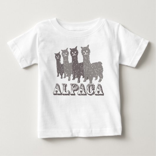 アルパカのシルエット4 B ベビーTシャツ (正面)