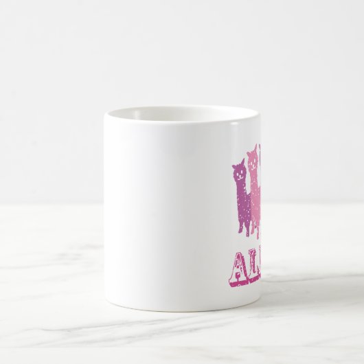 アルパカのシルエット4 Pのマグ コーヒーマグカップ (中央)