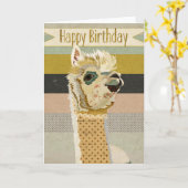 アルパカのバースデー・カード カード (黄色い花)