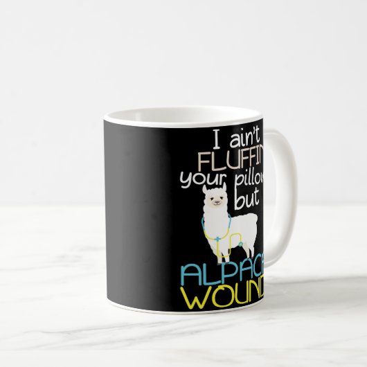 アルパカの傷の心配のナースのコーヒー・マグの外傷ER EMT コーヒーマグカップ (正面右)