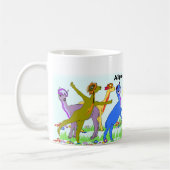 アルパカの友達のダンス コーヒーマグカップ (左)
