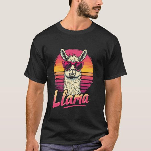 アルパカの夕焼け Tシャツ (正面)