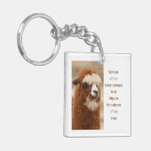 アルパカの太い一本眉がチャームポイント キーホルダー (正面左)