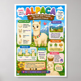 アルパカの子供向けおもしろ豆知識 ポスター
