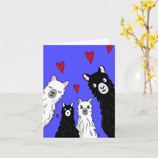 アルパカの愛 カード (黄色い花)