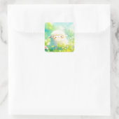 アルパカの日を春ガーデンカラフルで スクエアシール (バッグ)