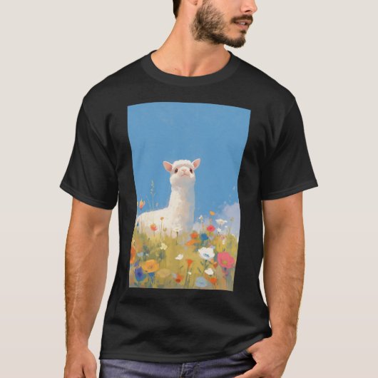 アルパカの春の幸運 Tシャツ (正面)