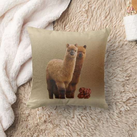 アルパカの枕 クッション (ブランケット)