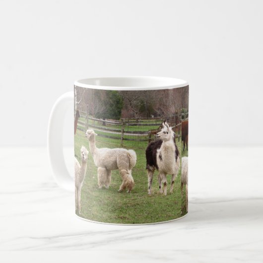 アルパカの混合物の~のマグ コーヒーマグカップ (正面左)