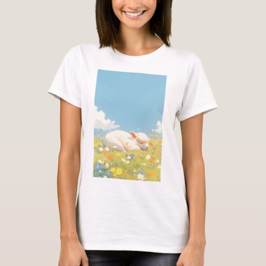 アルパカの眠る草原 Tシャツ (正面)