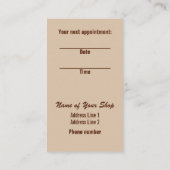 アルパカの美容師のアポイントメントカード 予約カード (裏面)