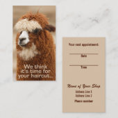 アルパカの美容師のアポイントメントカード 予約カード (正面/裏面)
