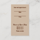 アルパカの美容師のアポイントメントカード 予約カード (裏面)