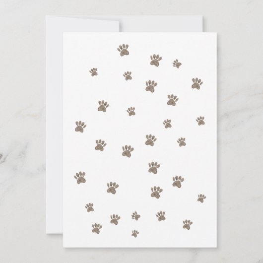 アルパカの花輪の犬のベビーシャワー 招待状 (裏面)