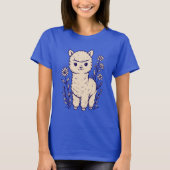 アルパカの赤ちゃんと野の花 Tシャツ (正面)
