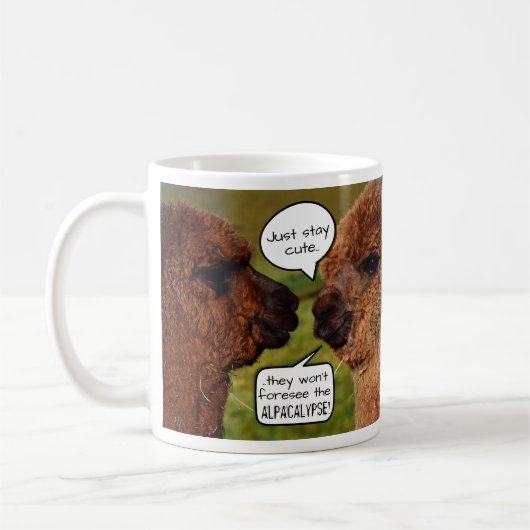 アルパカのAlpacalypseのおもしろいな計画 コーヒーマグカップ (左)