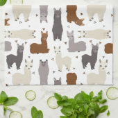 アルパカのGeoパターン キッチンタオル (折り畳み)