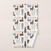 アルパカのGeoパターン バスタオルセット (ハンドタオル)