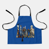 アルパカは、単語は、子供の完全なプリントエプロン エプロン (正面)