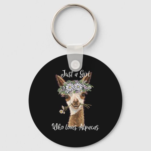 アルパカを愛する女の子 キーホルダー (正面)