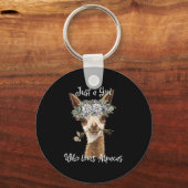 アルパカを愛する女の子 キーホルダー (正面)